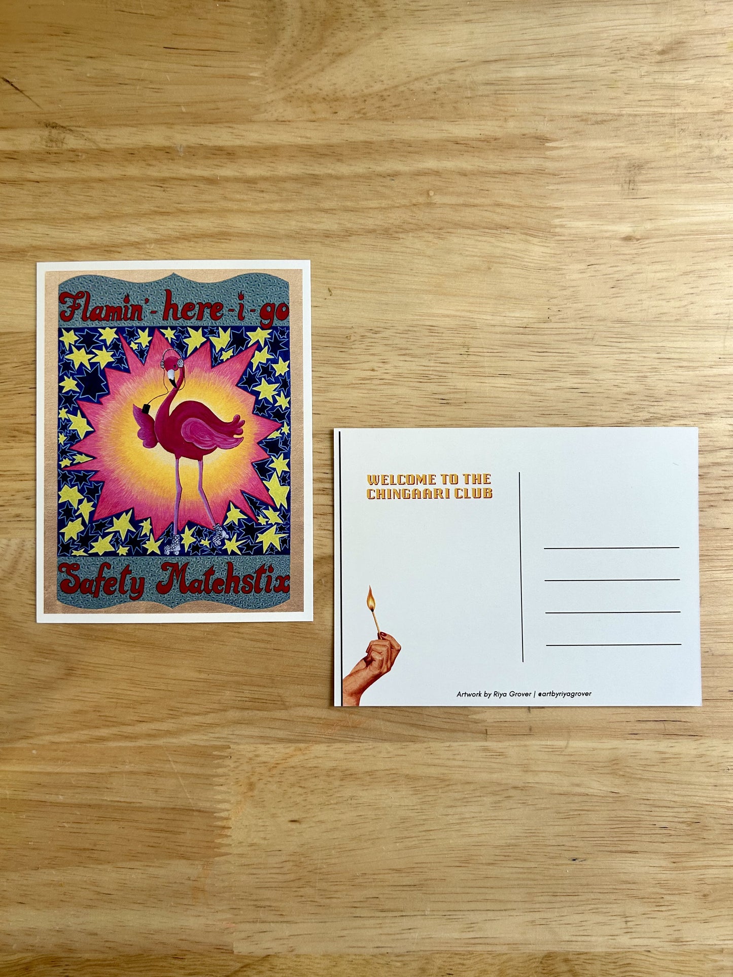 Flamingo on Skates | Postcard