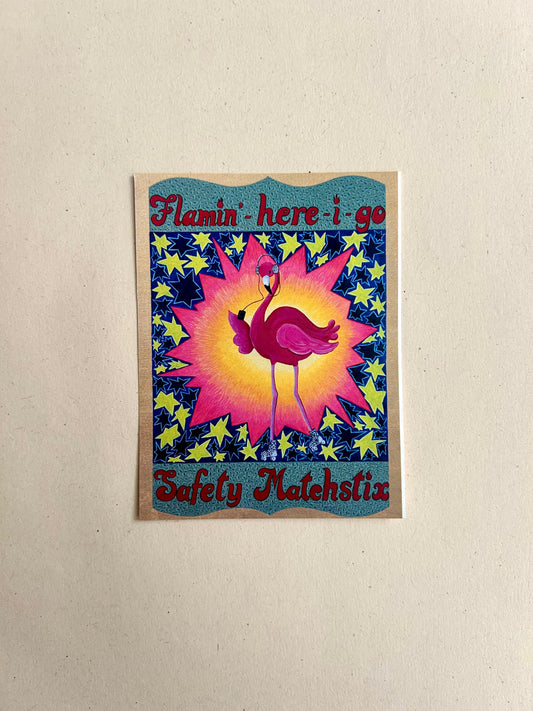 Flamingo on Skates | Sticker