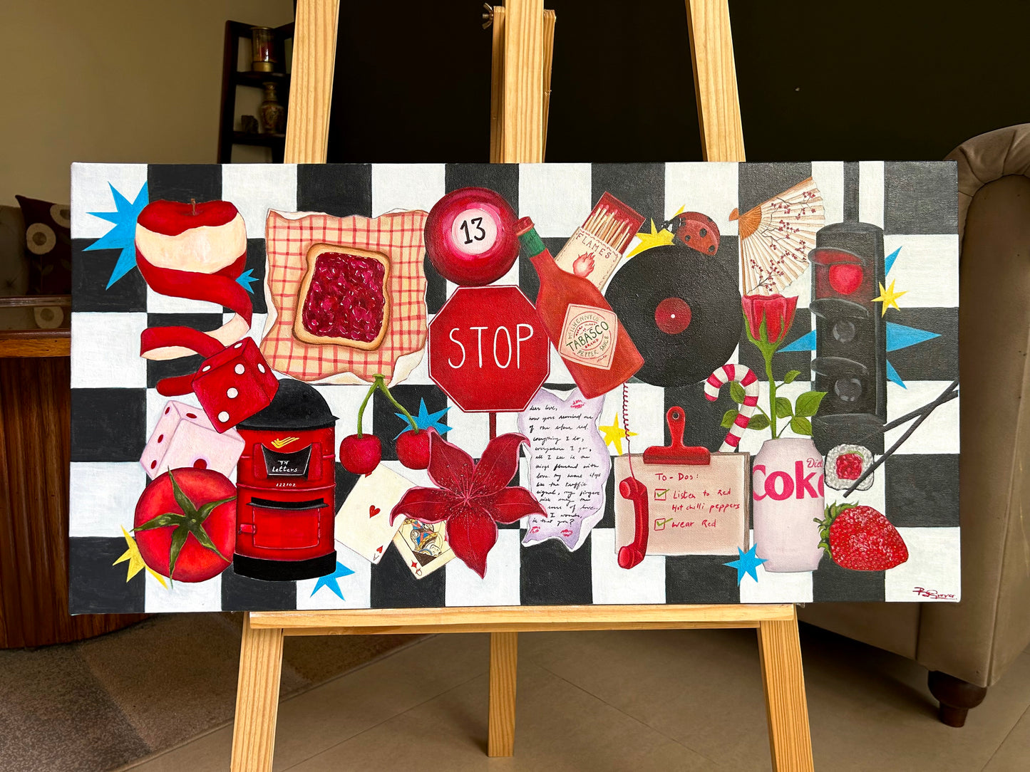 Titled: ‘A Pop of Red’