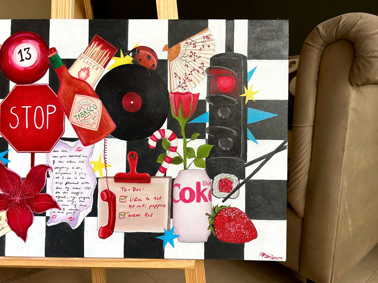 Titled: ‘A Pop of Red’