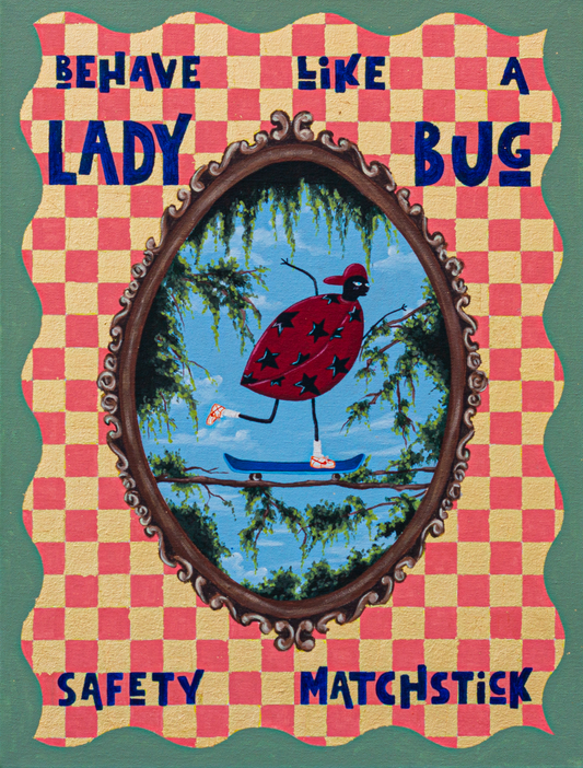 Ladybug on Skateboard | Bookmark
